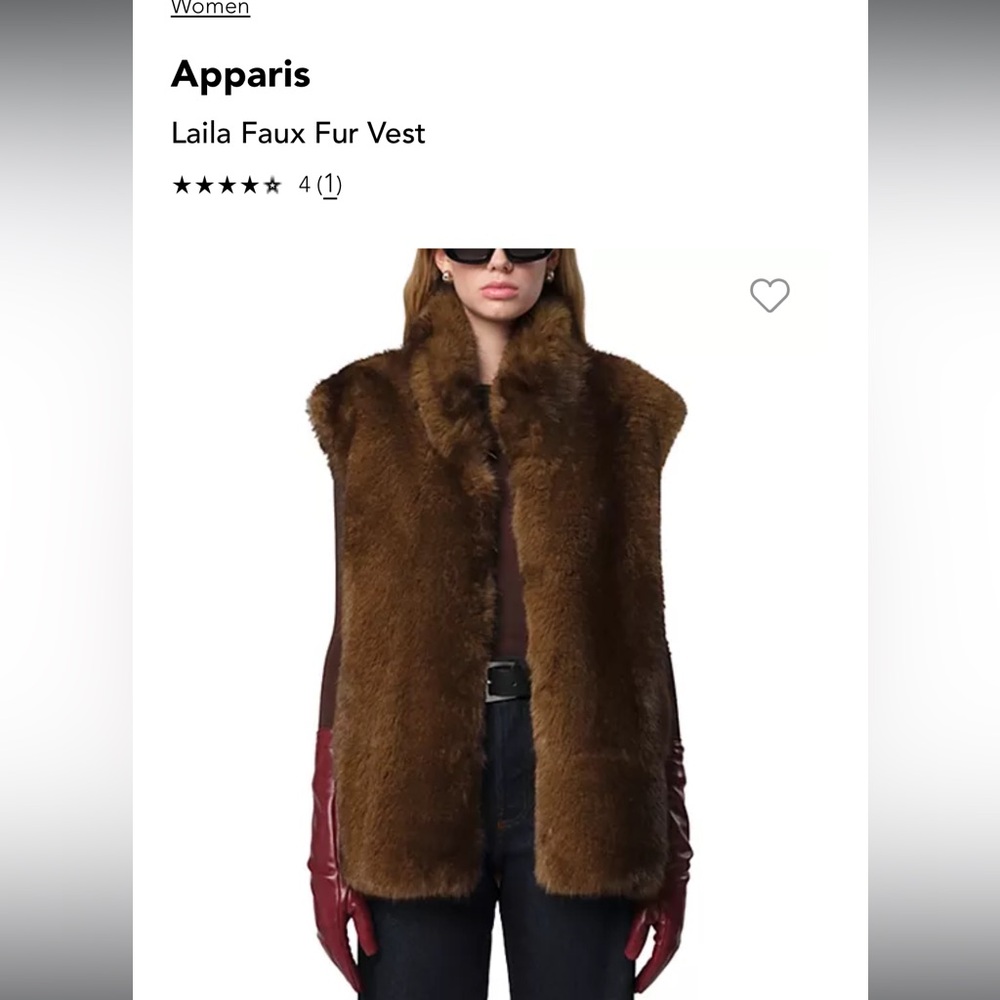 Apparis faux fur vest- NEVER WORN with tags